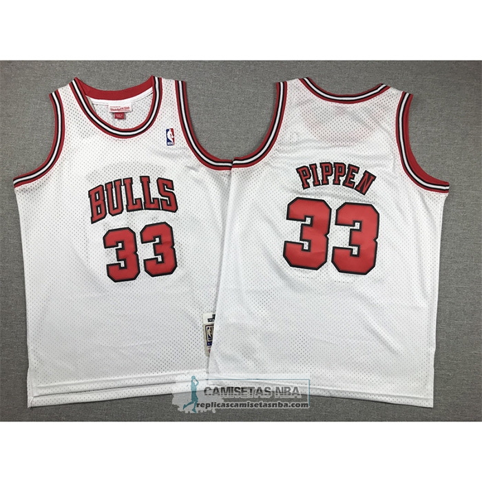 Camiseta Nino Chicago Bulls Scottie Pippen NO 33 Mitchell & Ness 1997-98 Blanco